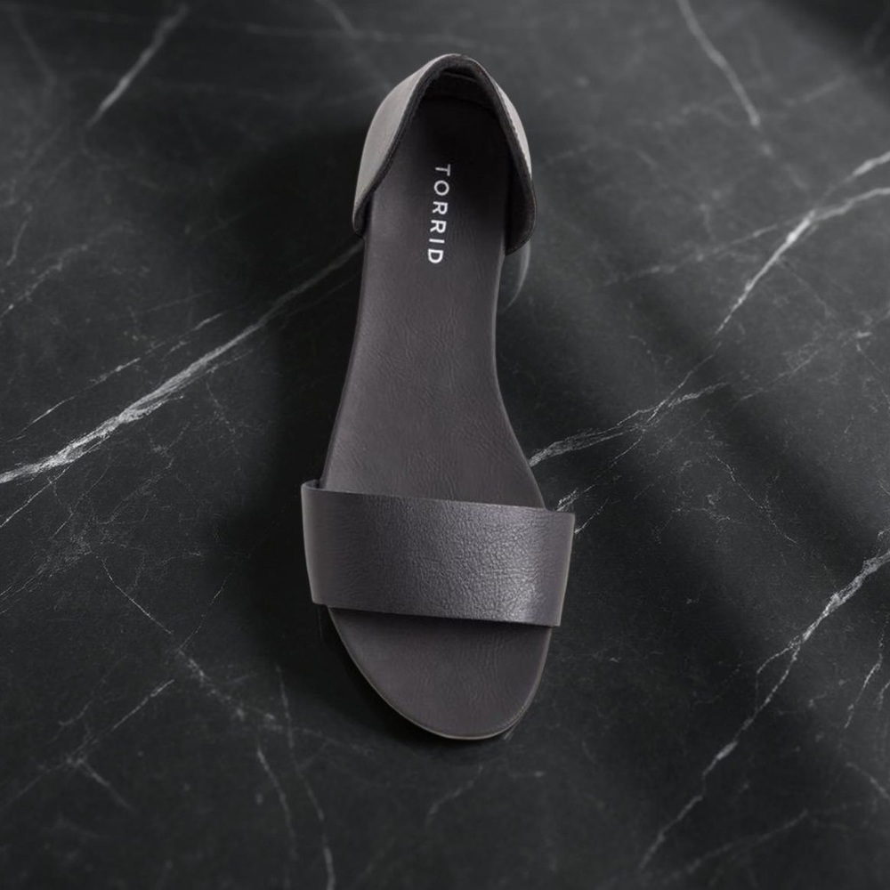 Torrid Open Toe D'Orsay Flat Sandals in black